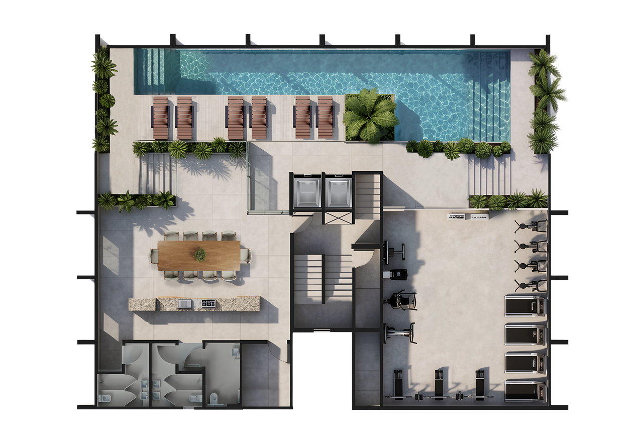 Planta humanizada do rooftop